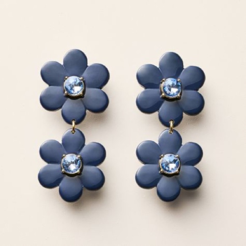 NWT in Box Kate Spade Blue Flower Earrings